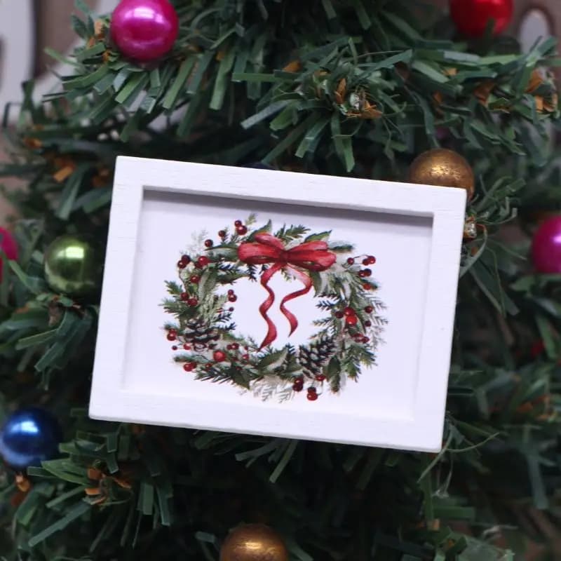 Dollhouse Miniature Christmas Wall Mural
