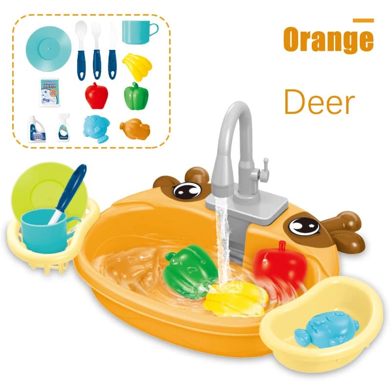 Kids Electric Dishwasher Sink Play Set