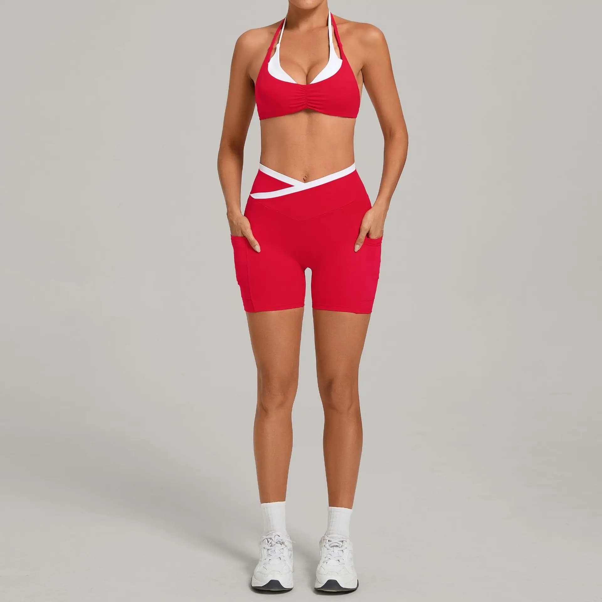 Women's Backless Halter Yoga Set