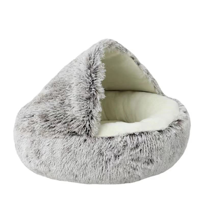 Round Plush Pet Bed with Cover