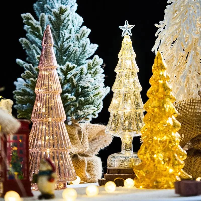 Glass Christmas Tree Night Light