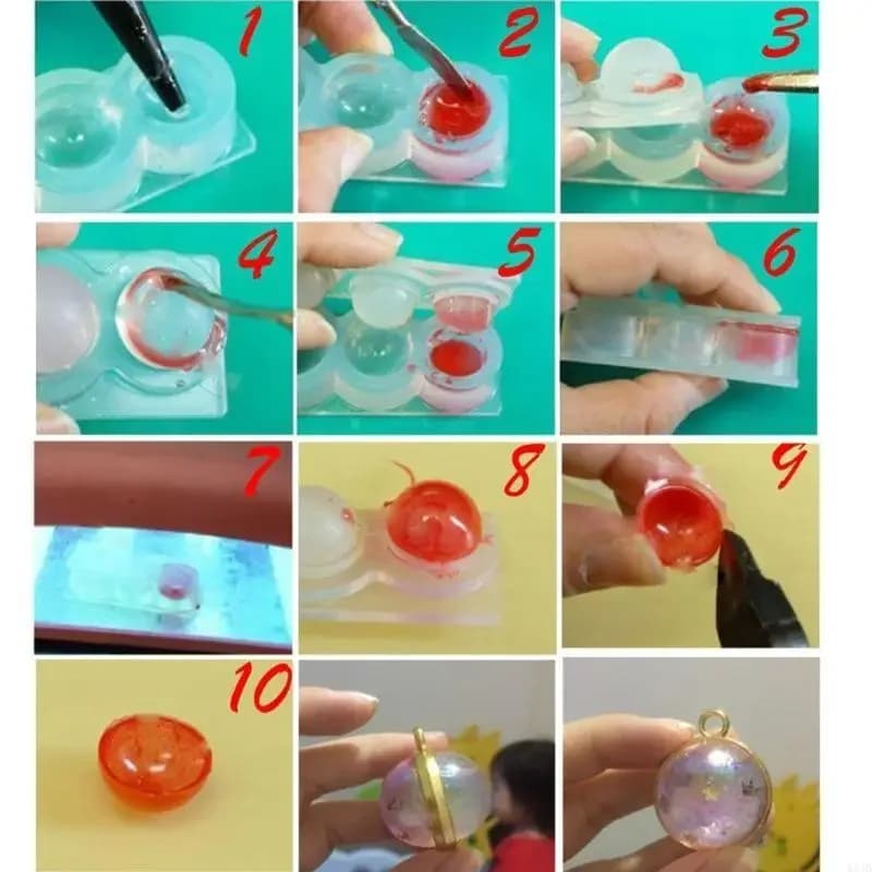 Silicone Mold Hollow Sphere Casting Molds DIY Craft 3D Art Craft Making