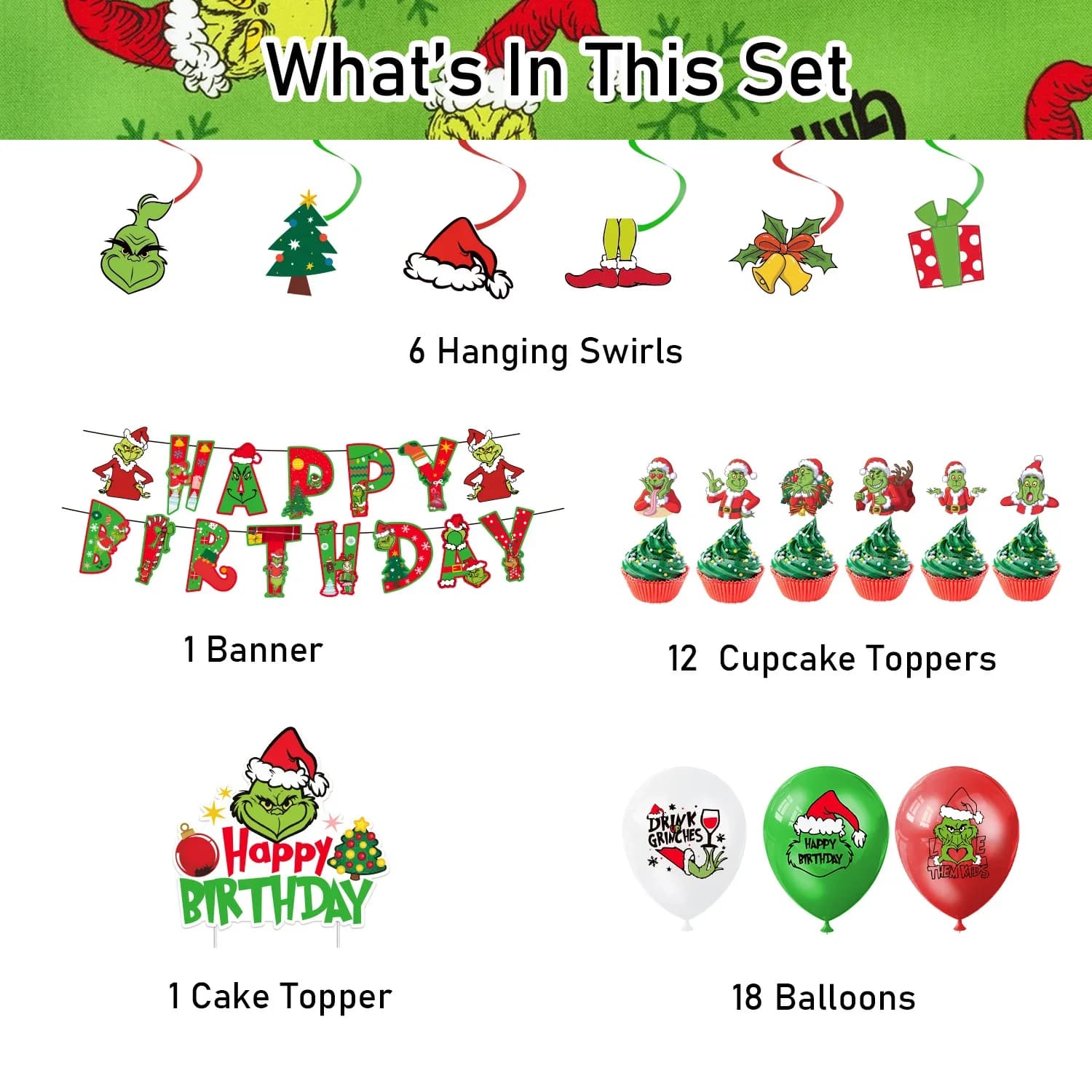 Christmas Holiday Party Decoration Set With Banner