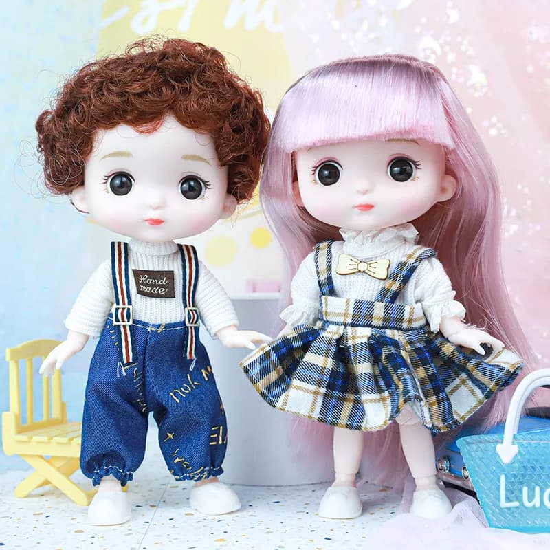 16cm Articulated Baby Doll with Outfit
