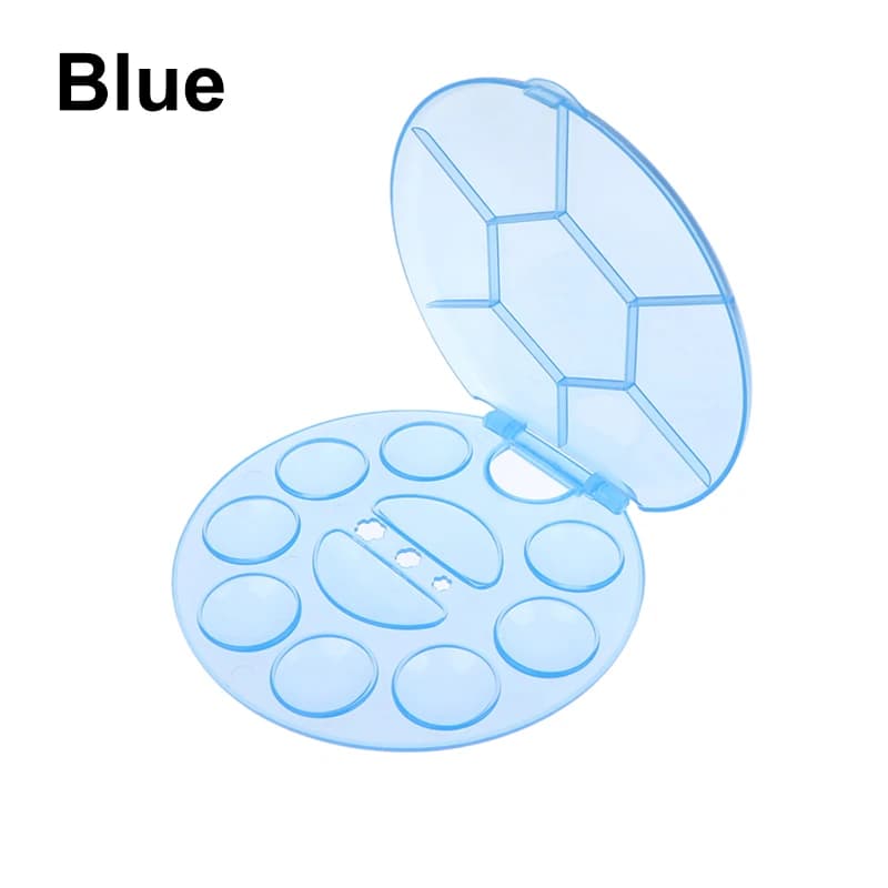 Nail Art Color Palette with Display Stand Plastic UV Gel Polish Holder DIY Drawing Paint Dish Manicure Tool
