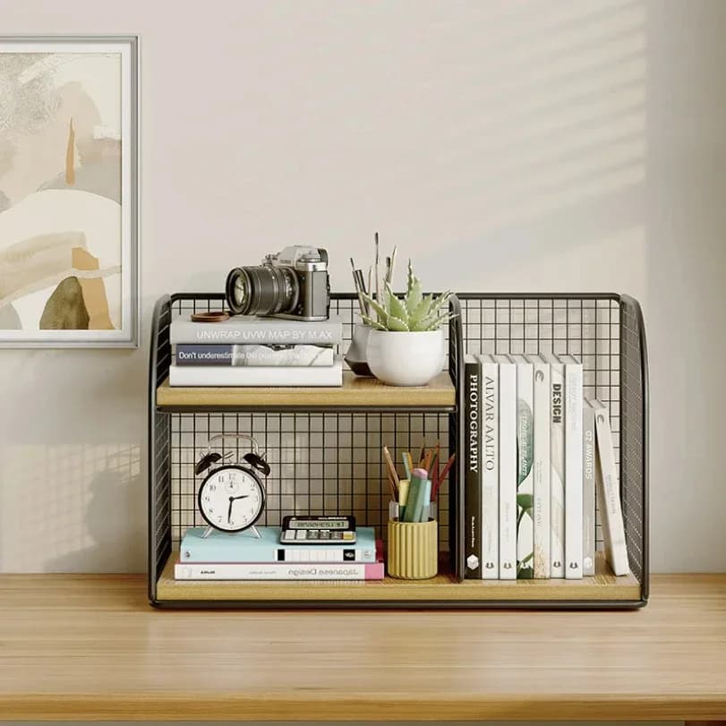 Desktop Bookshelf Tiered Desk Organizer