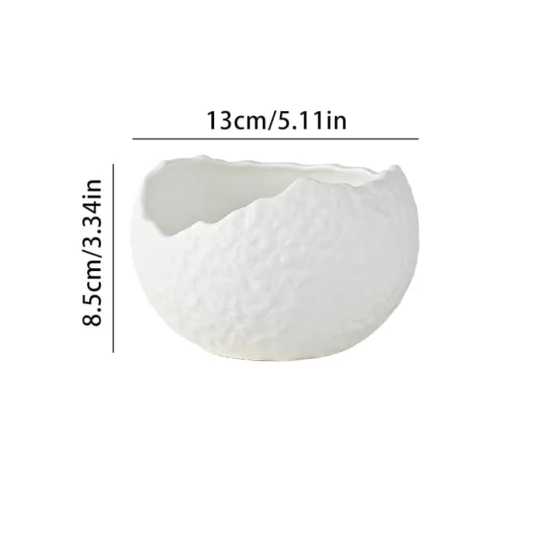 Irregular Eggshell Ceramic Bowl