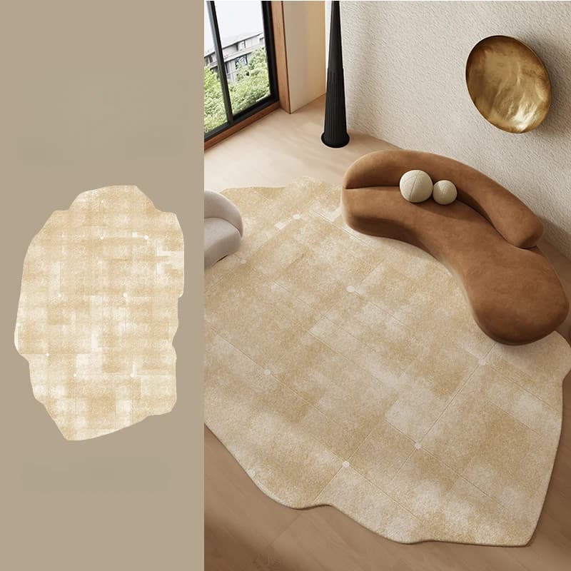 Irregular Shapes Plush Bedroom Rug