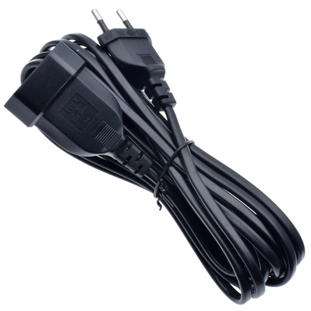 European 2Prong Male to Female Power Extension Cord, VDE Certificated Copper Cable 0.5m/1m/2m/3m/4m/5m