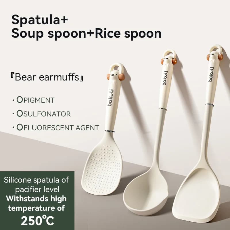 Non-Stick Silicone Cooking Spoon Set