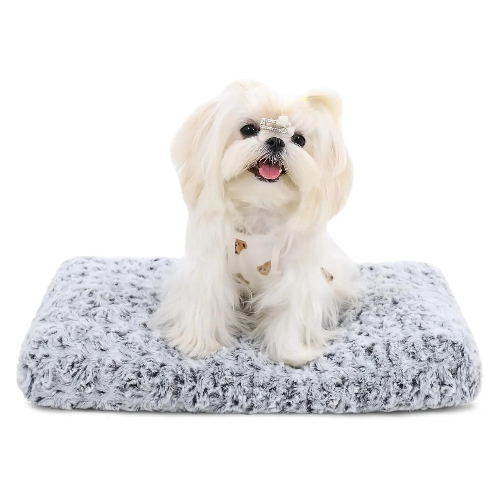 Washable Plush Dog Bed with Anti-Slip Bottom