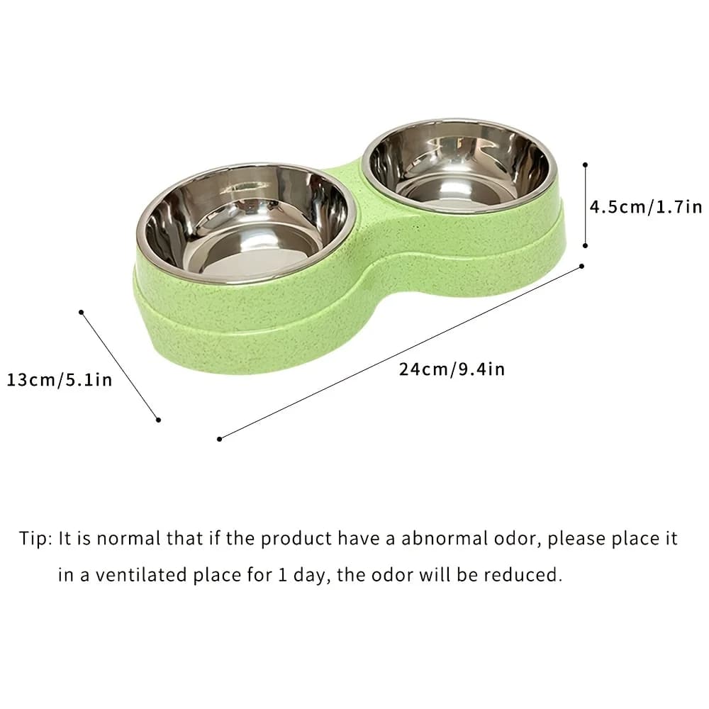 Stainless Steel Dual Pet Food and Water Bowls