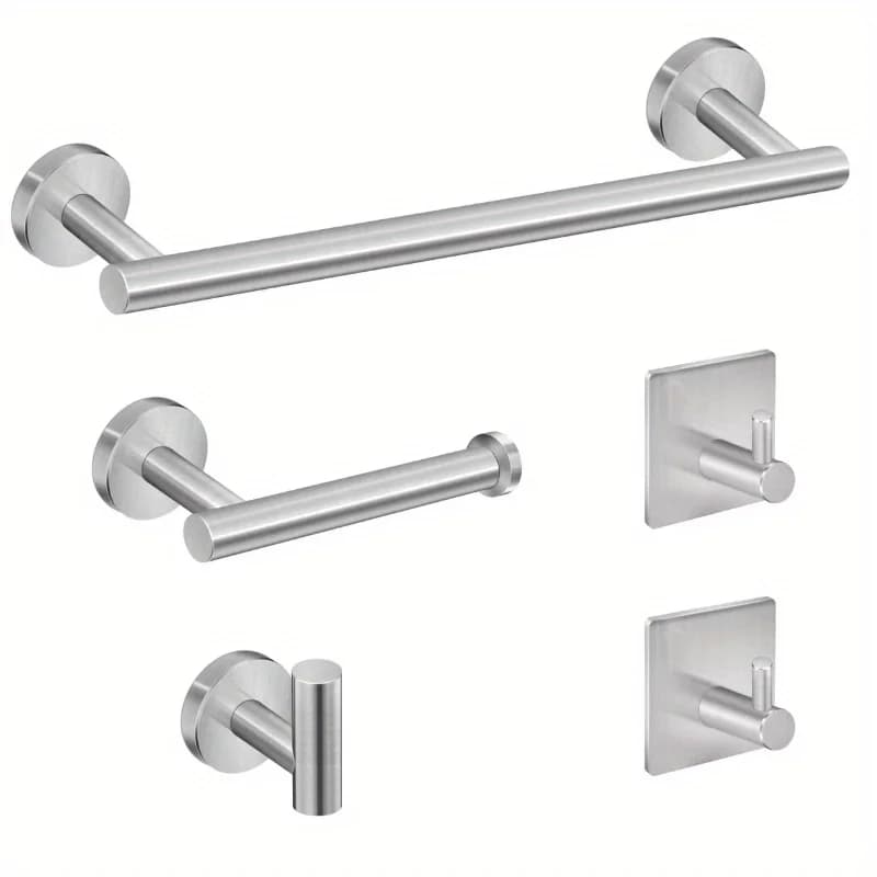 Bathroom Hardware Set Accessories Wall Mounted Stainless Steel Towel Bar Towel Ring Toilet Paper Holder Hook Bathroom Kit