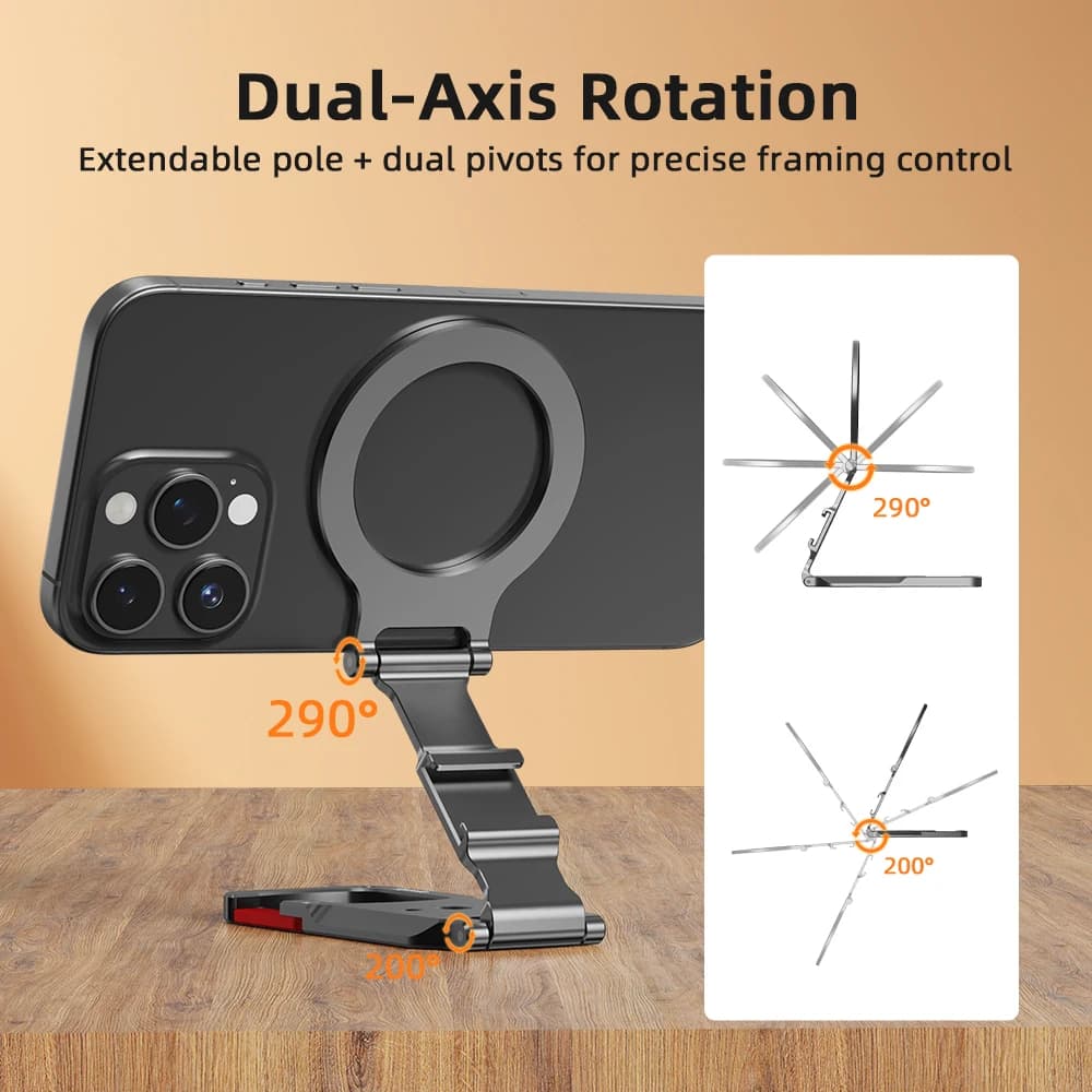 Flymile Magnetic Phone Holder Carabiner Mount for Iphone 18 Pro Max 17 16 15 Accessories Tripod Compatible with MagSafe