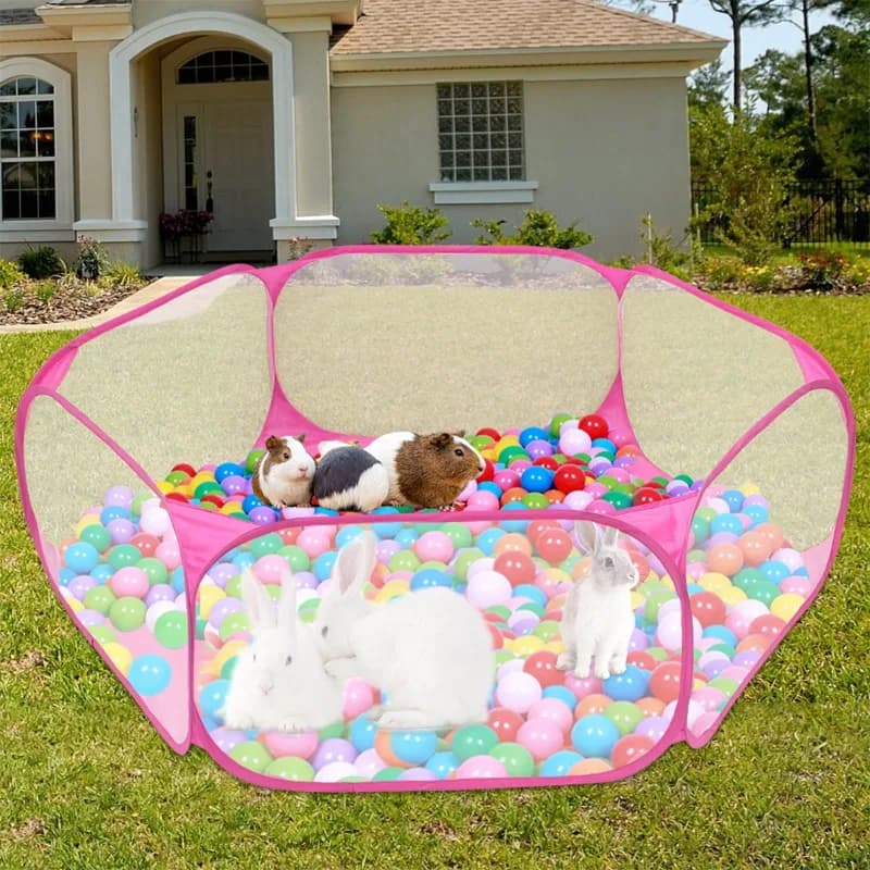 Portable Folding Pet Playpen Tent Breathable Fence