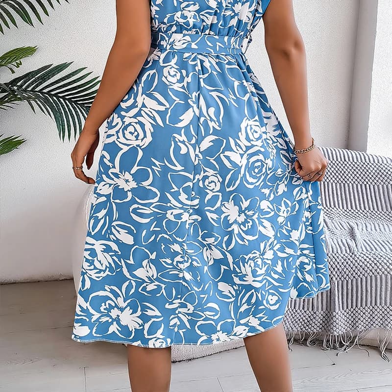 Boho Floral Pleated Summer Dress