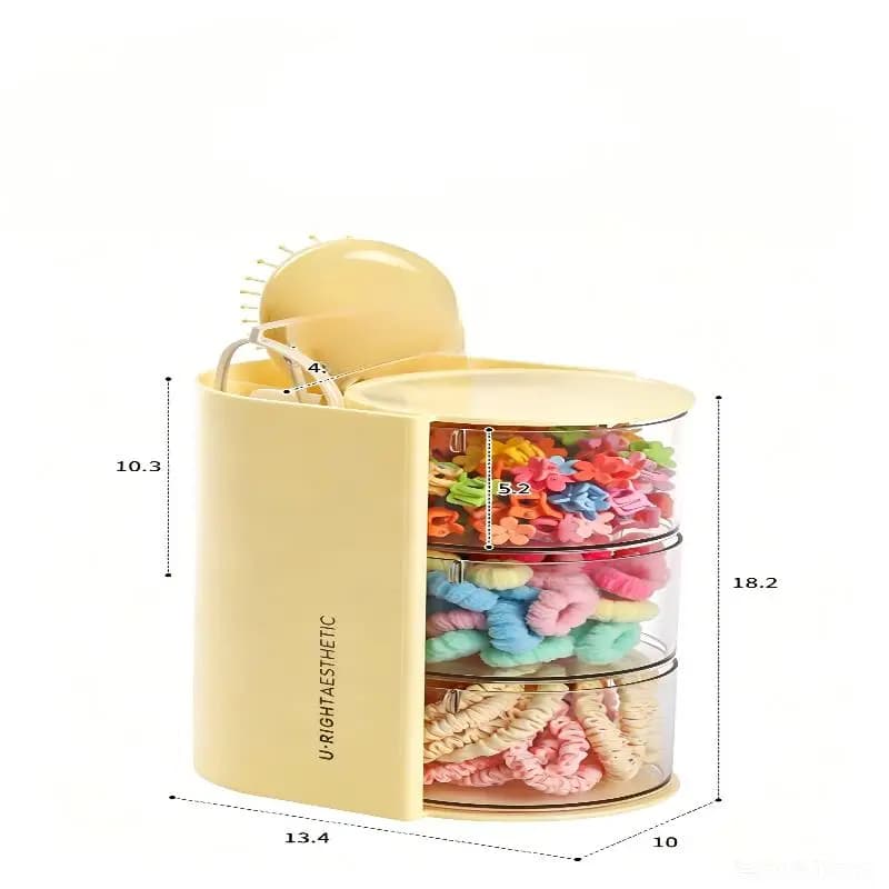 Hair Accessories Organizer With Hair Brush Holder, Rotatable Makeup Brush Holder For Necklaces, Earring, Bracelet, Ring, Makeup