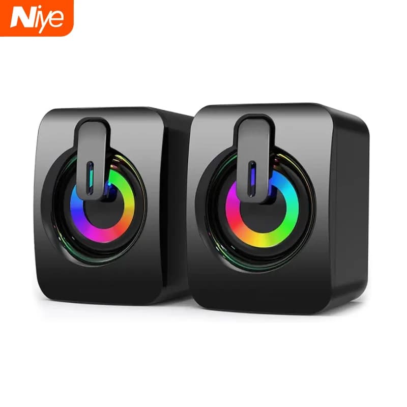 USB Desktop Speaker with Microphone and LED Light