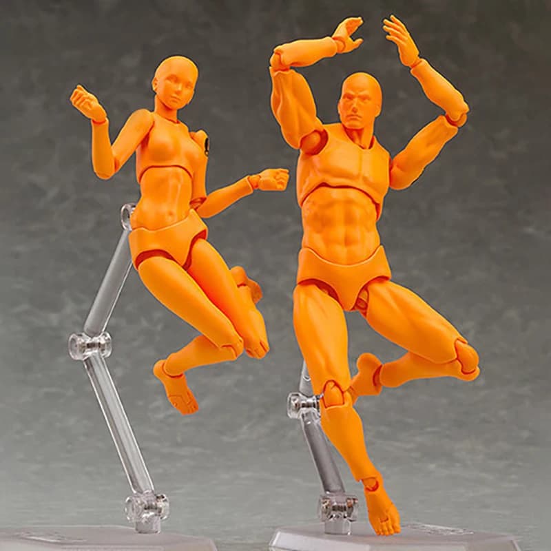Poseable Action Figure Model with Stand