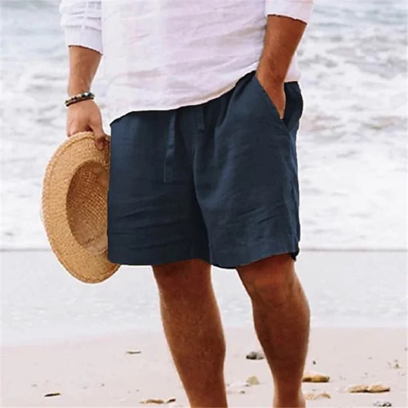 Men's Cotton Linen Capri Shorts
