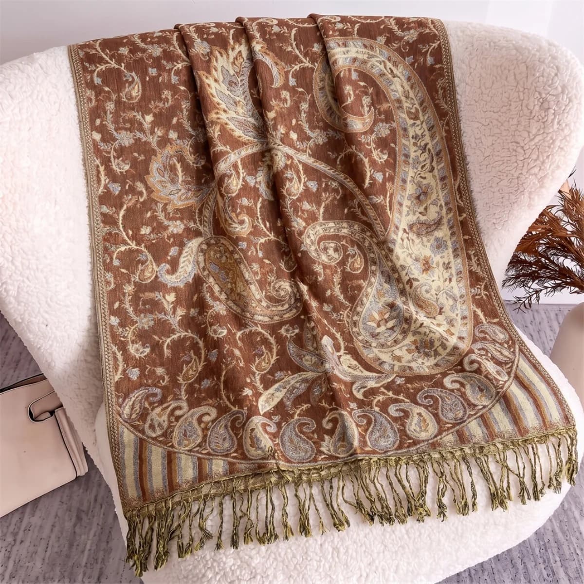 Pashmina Botanical Print Scarf Wrap Shawl