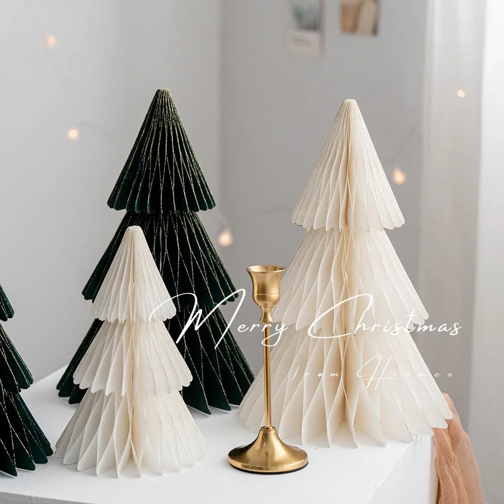 Christmas Paper Tree Ornament Desktop Decor New Year Home Ins Decor home office home decor accessories outdoor