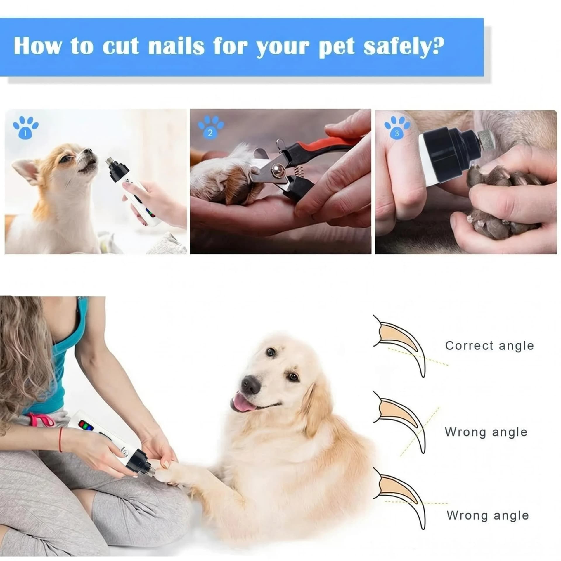 Quiet USB Rechargeable Dog Nail Grinder