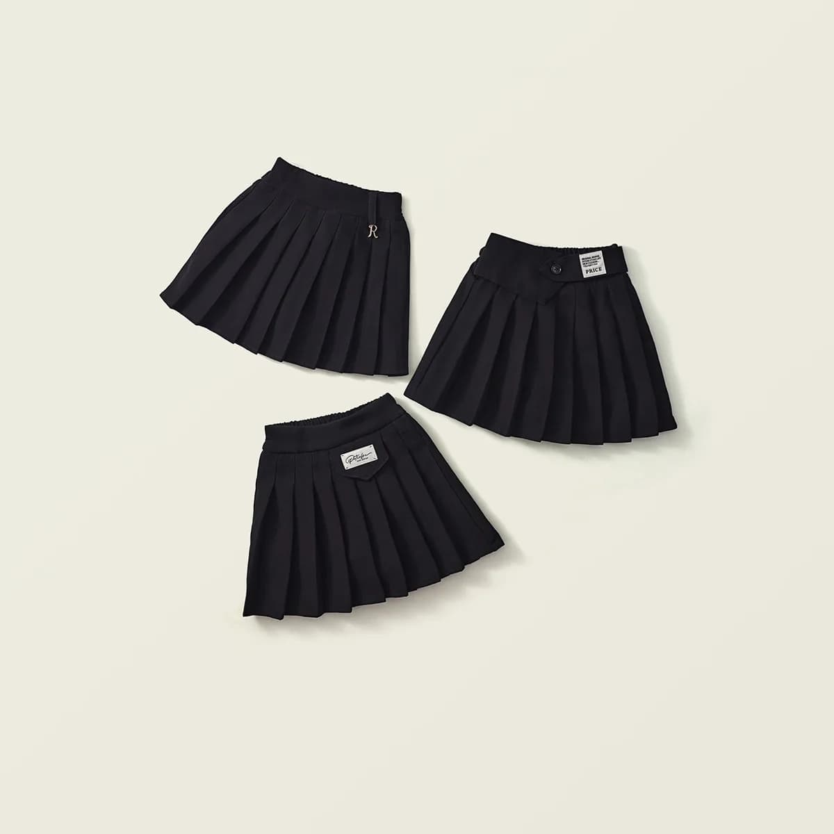 Girls Black Pleated Skirt