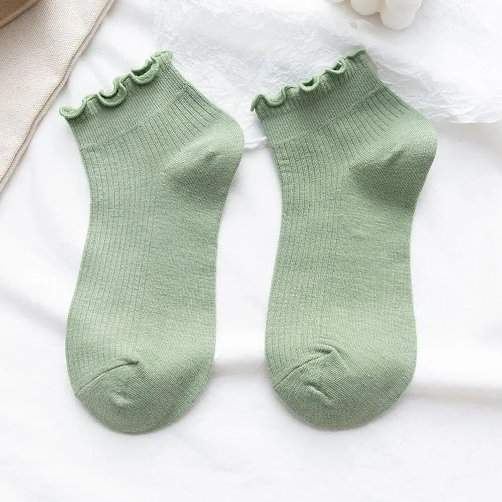 Women's Cotton Frilly Ruffle Ankle Socks