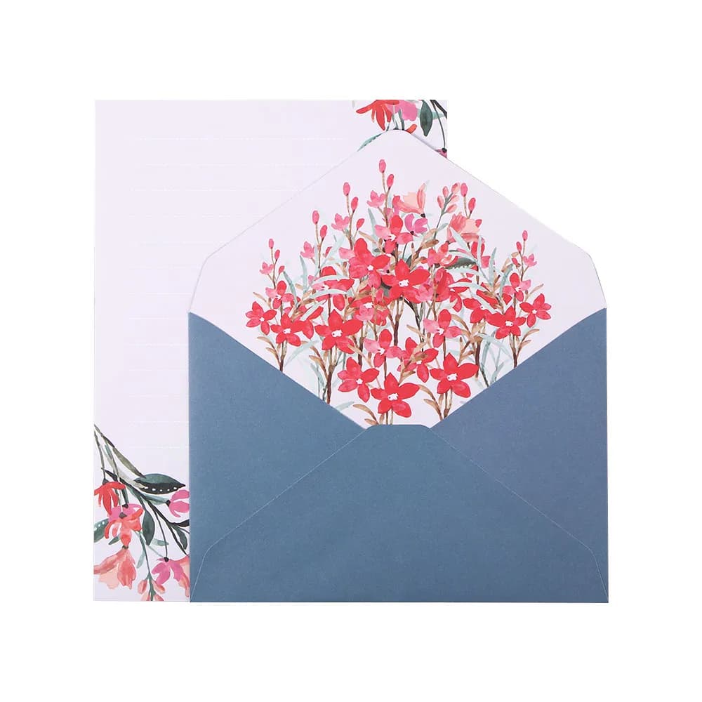 Floral Letter Writing Paper Set with Envelopes
