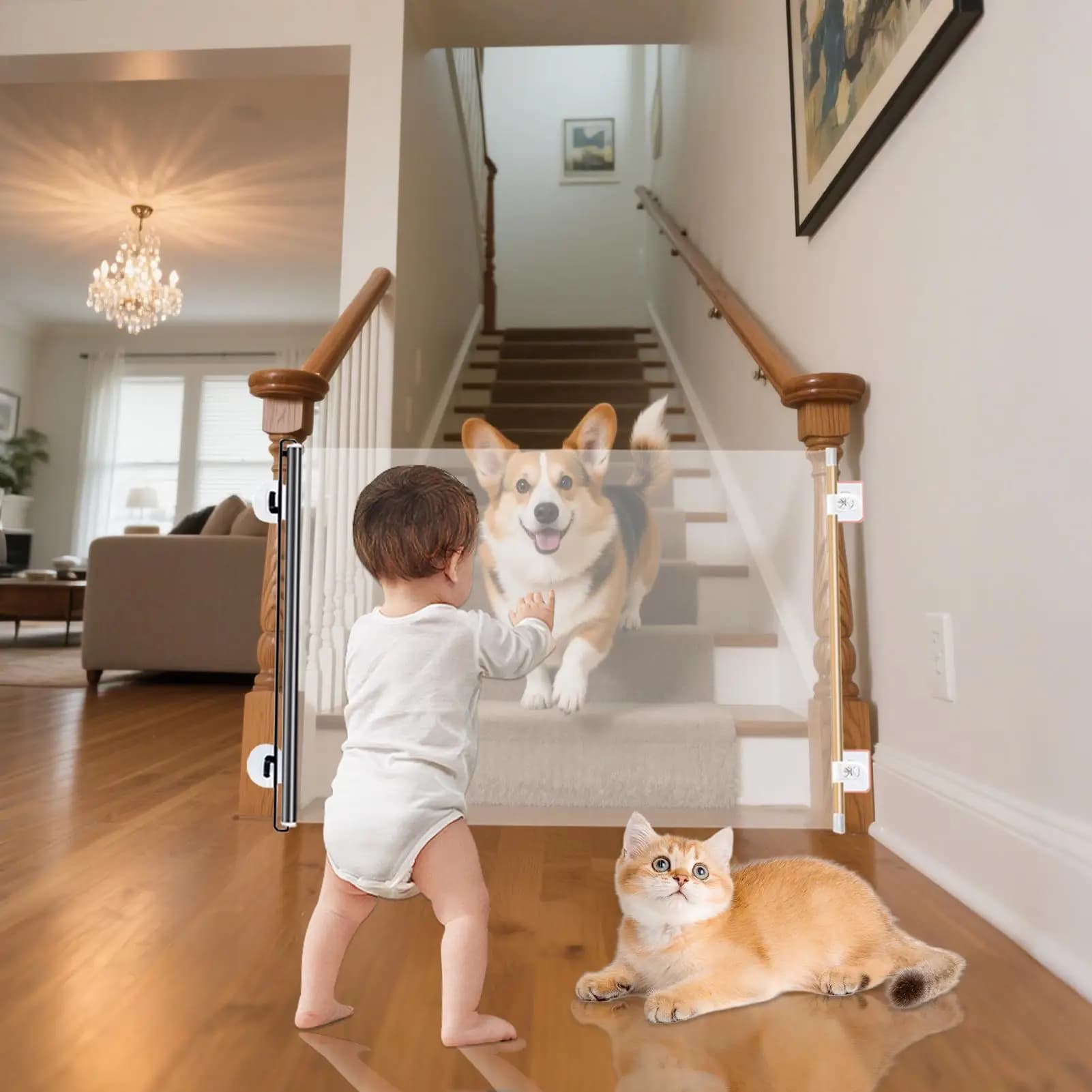 Retractable Mesh Pet Gate