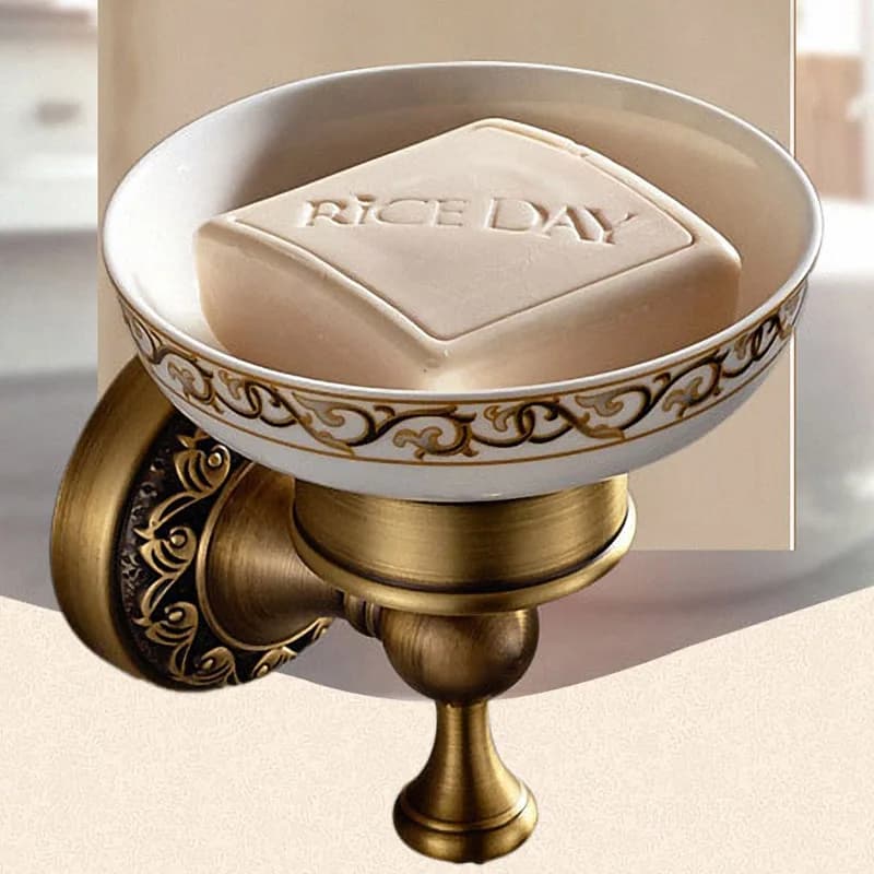 Antique Brass Bathroom Accessories Set
