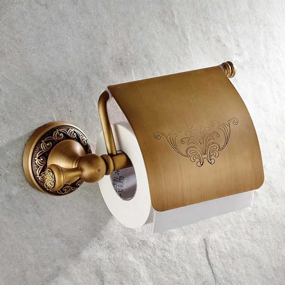 Antique Brass Bathroom Accessories Set
