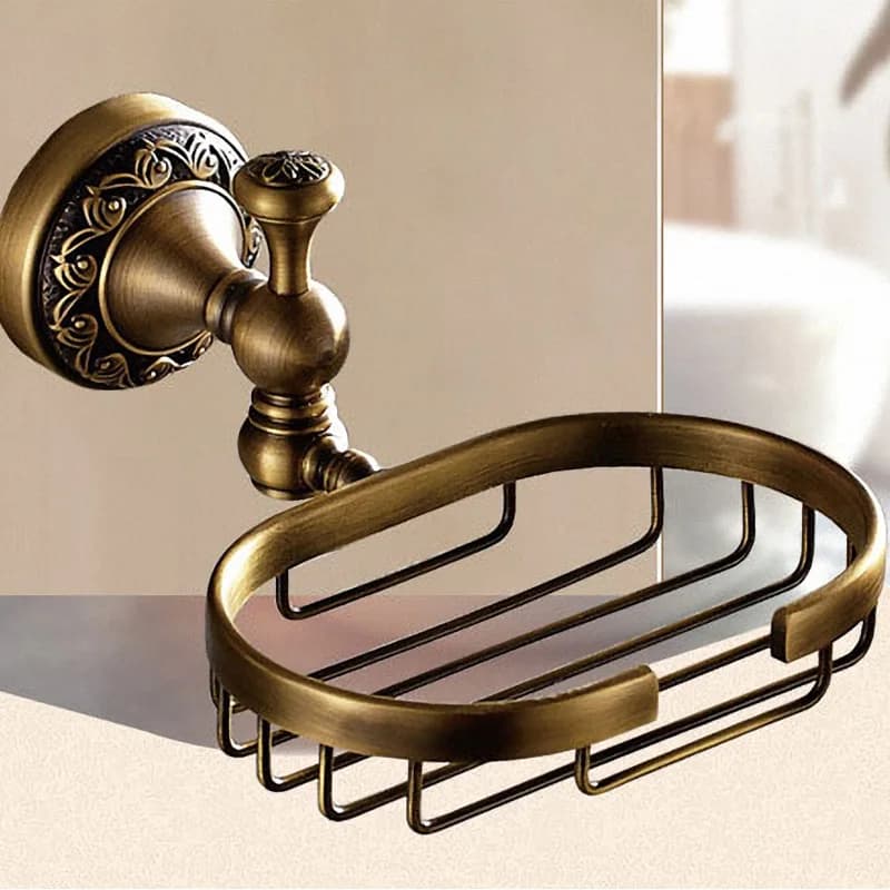 Antique Brass Bathroom Accessories Set