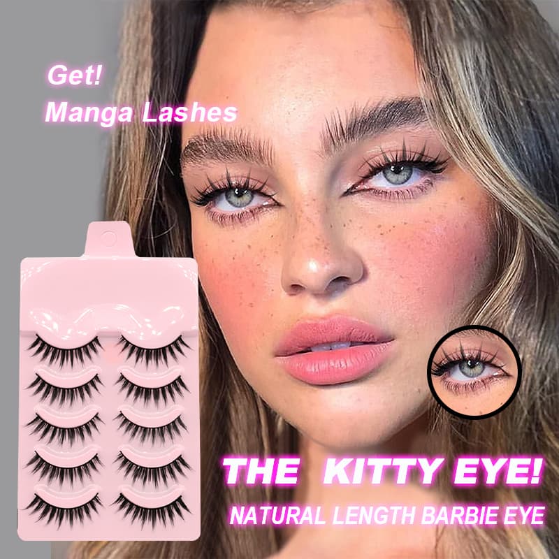 5 Pairs Manga Lashes Anime Cosplay Natural Wispy Korean Makeup Artificial False Eyelashes