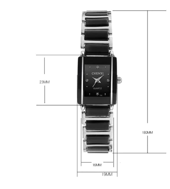 Fashionable Square Ceramic Couple Watches 104A
