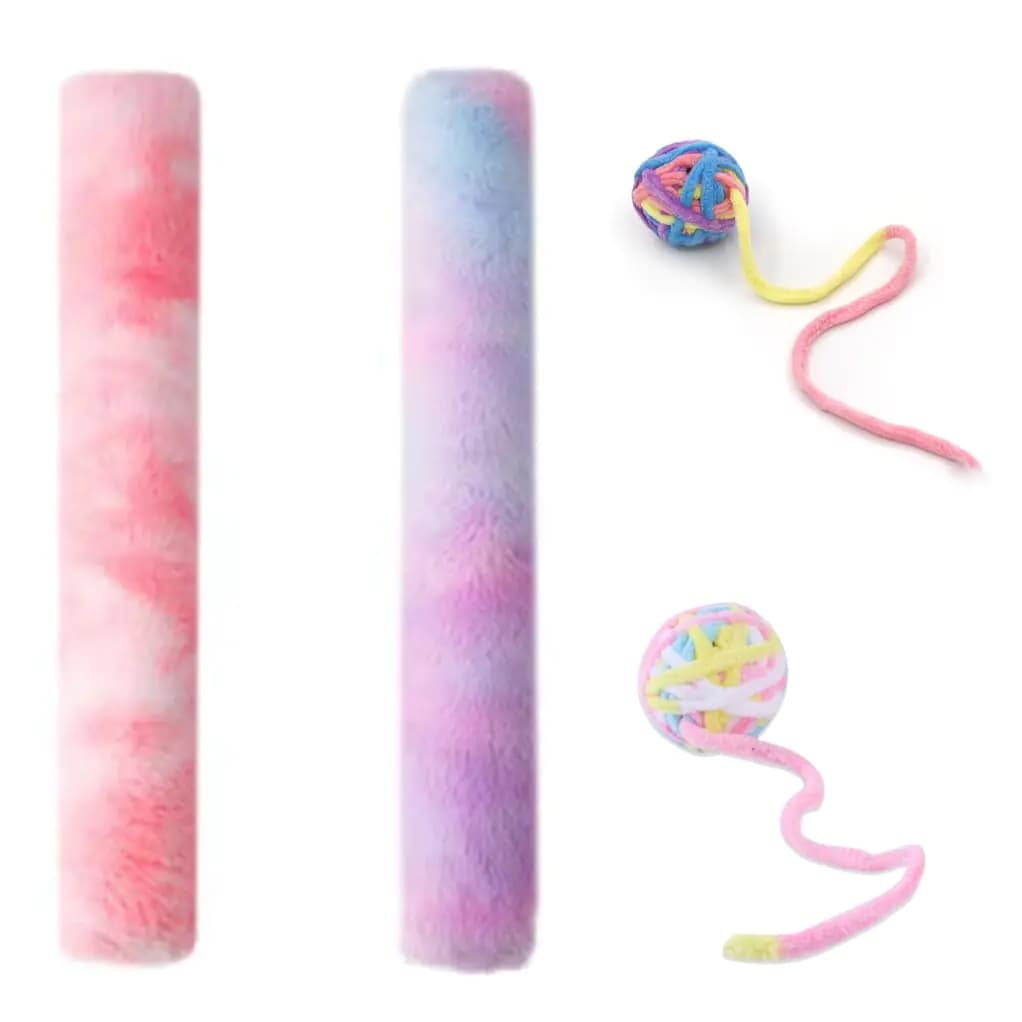 TuneYune Pet 2 Pack Cat Chew Toy Teeth Grinding Toy Woolen Yarn Ball Cat Soft Fuzzy Balls Pillow for Cat Toy Cat Interactive Toy Cat Kicker Toy Cat Catnip Toy Cat Kicker Toy Cat Toy for Indoor Cat