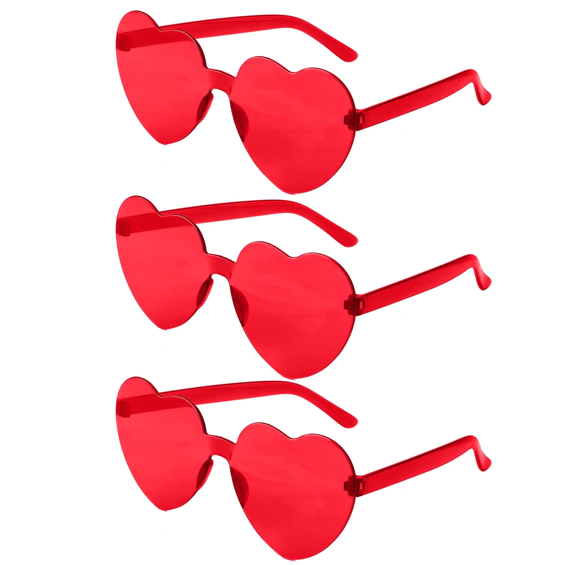 Heart Shaped Sunglasses Set, 3 Pairs