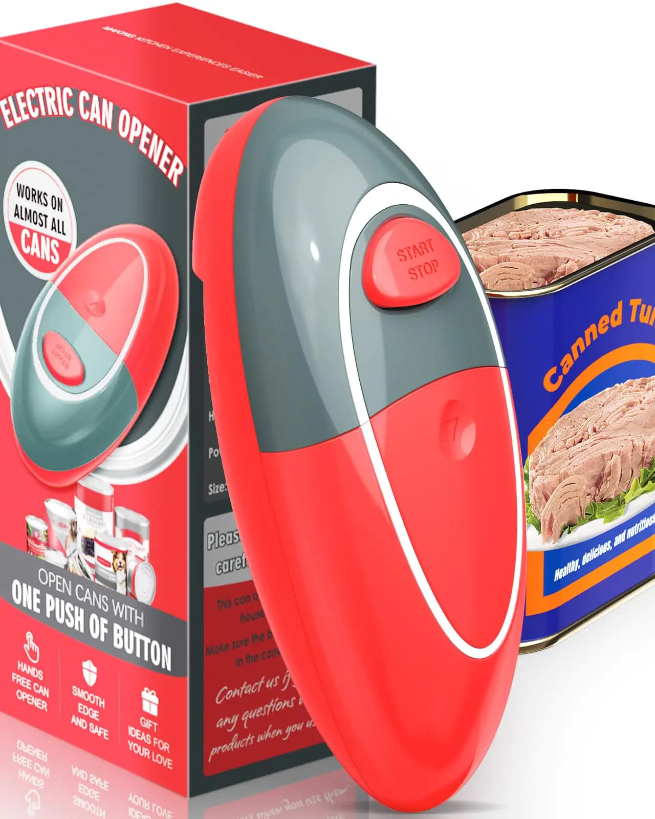 One Touch Battery Operated Electric Can Opener Fits All Size Can With Smooth Edge Hands Free Electric Can Openers for Kitchen Gadgets Electric Can Opener for Seniors Arthritis and Chef