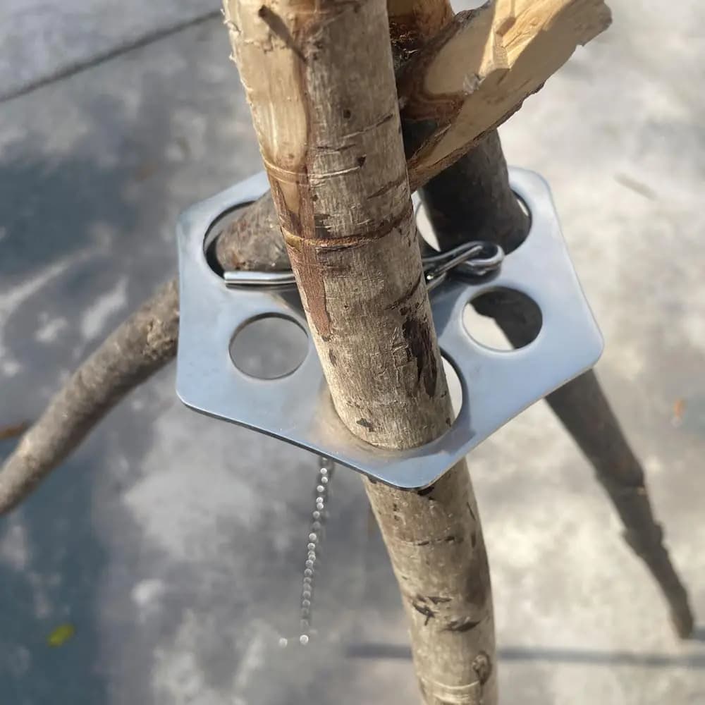 Stainless Steel Camping Tripod with Adjustable Chain