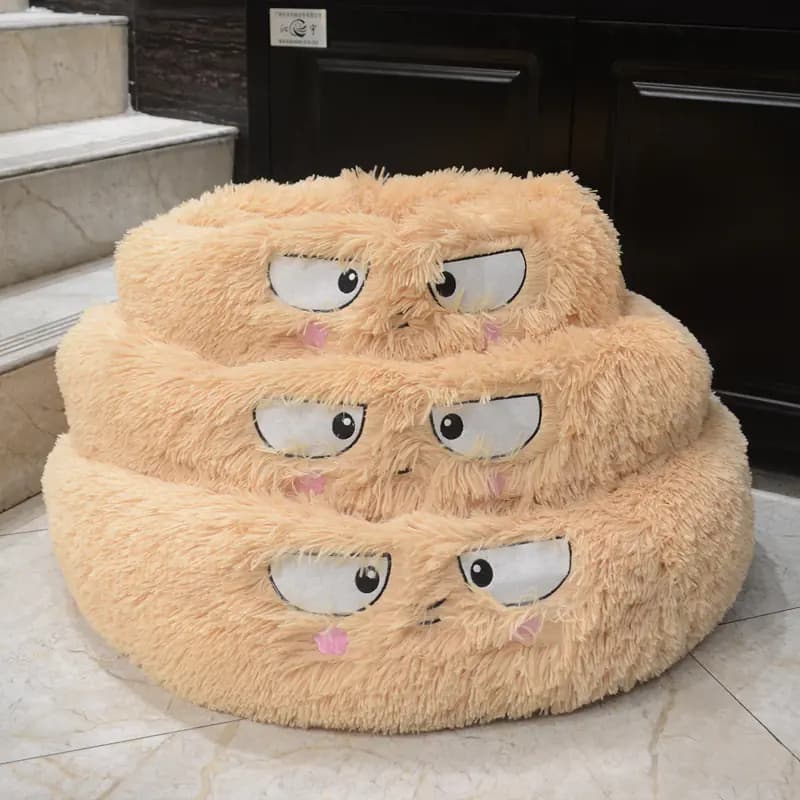 Round Cat and Dog Bed - Pet Cushion and Supplies