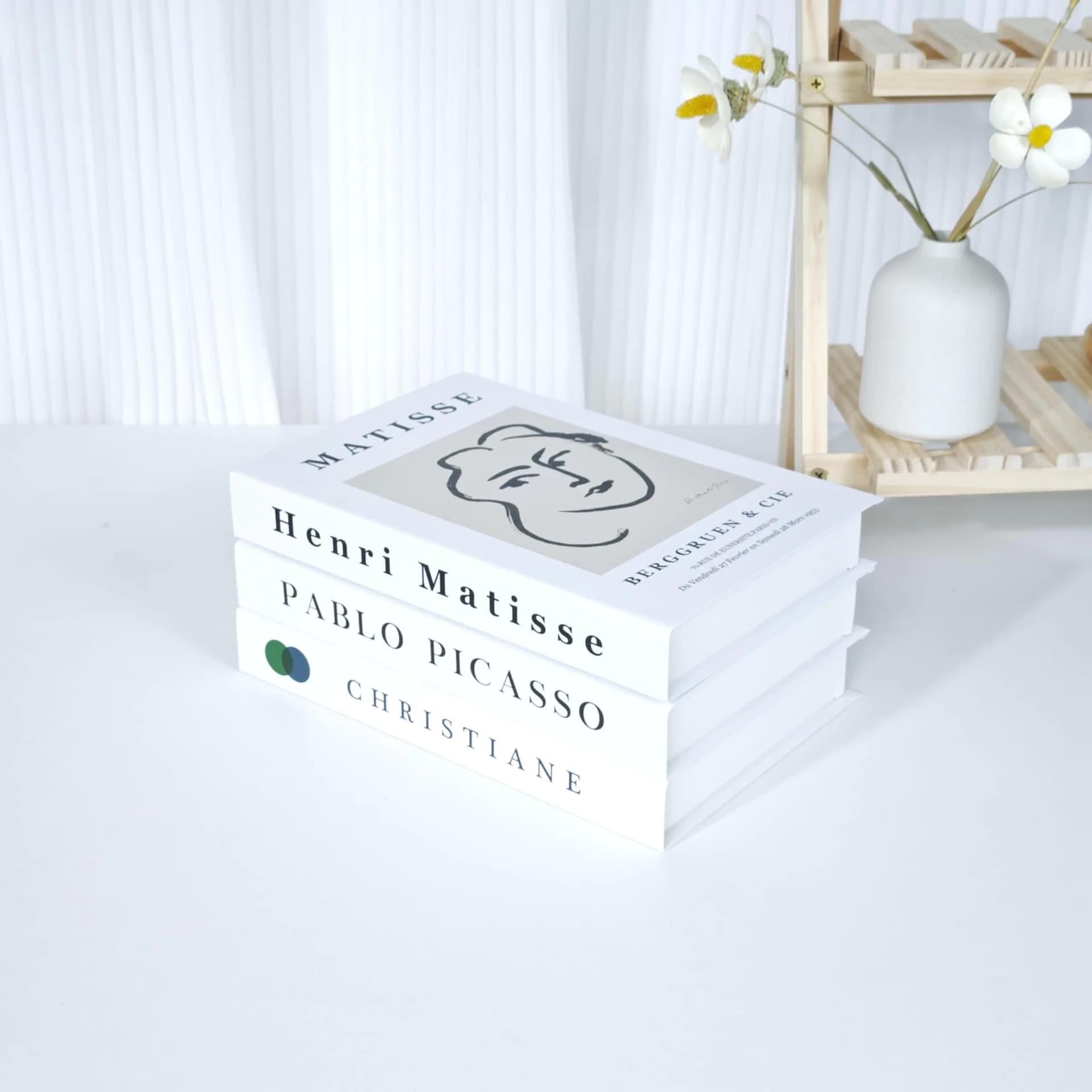 Aesthetic Abstract Figures Decorative Books Set