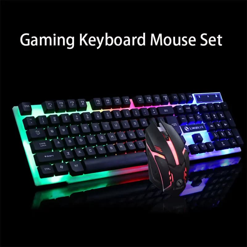 Gaming Wired Keyboard and Mouse Set with LED Lights