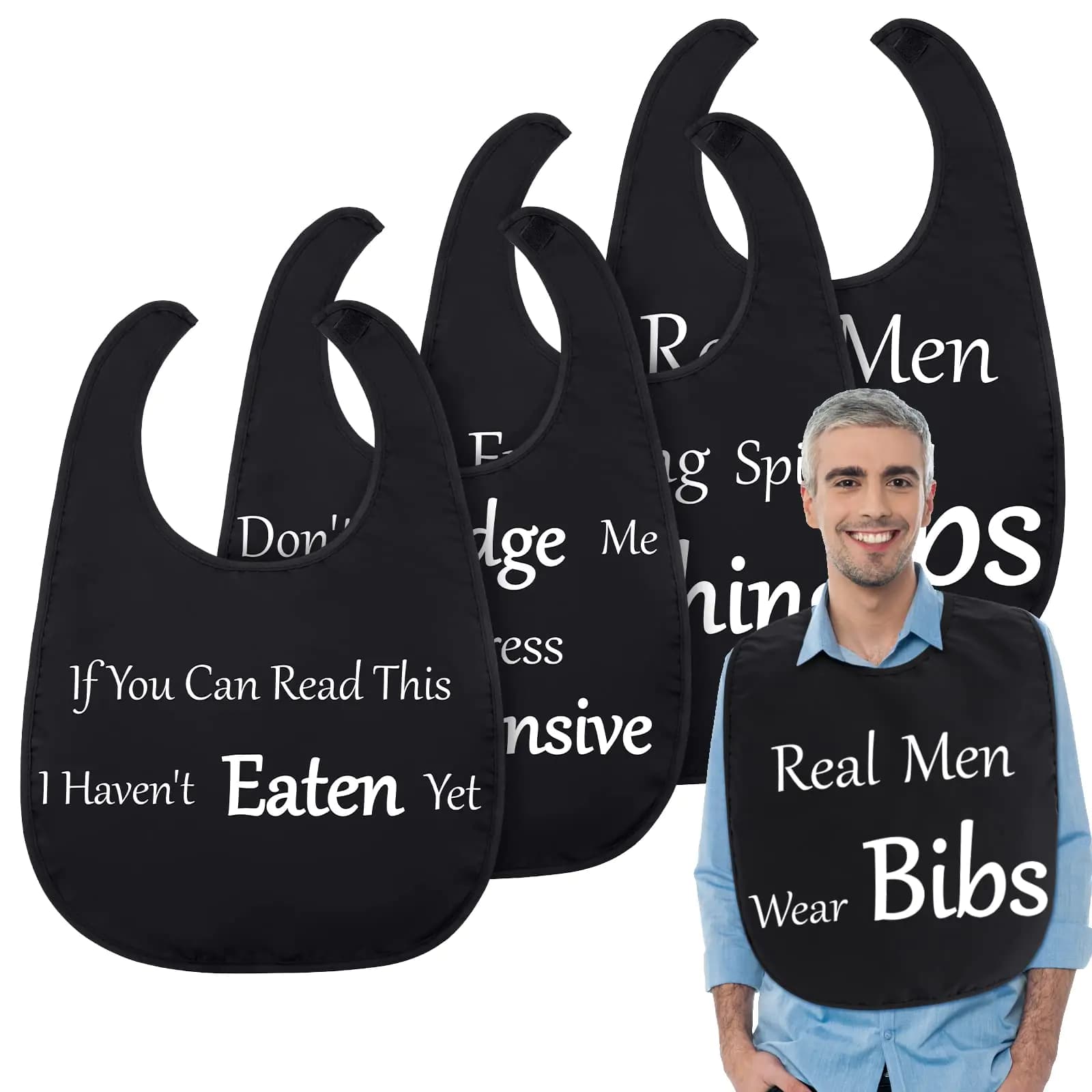 Large Adult Bibs Washable Dining Protectors Set