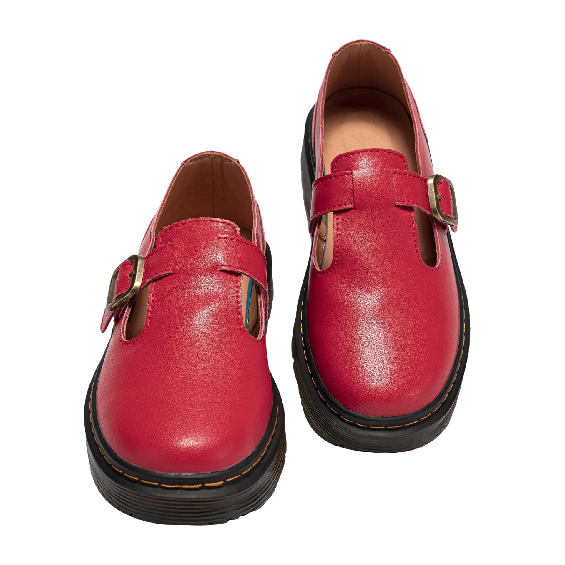 Women's Red Comfort Mary Jane Flats