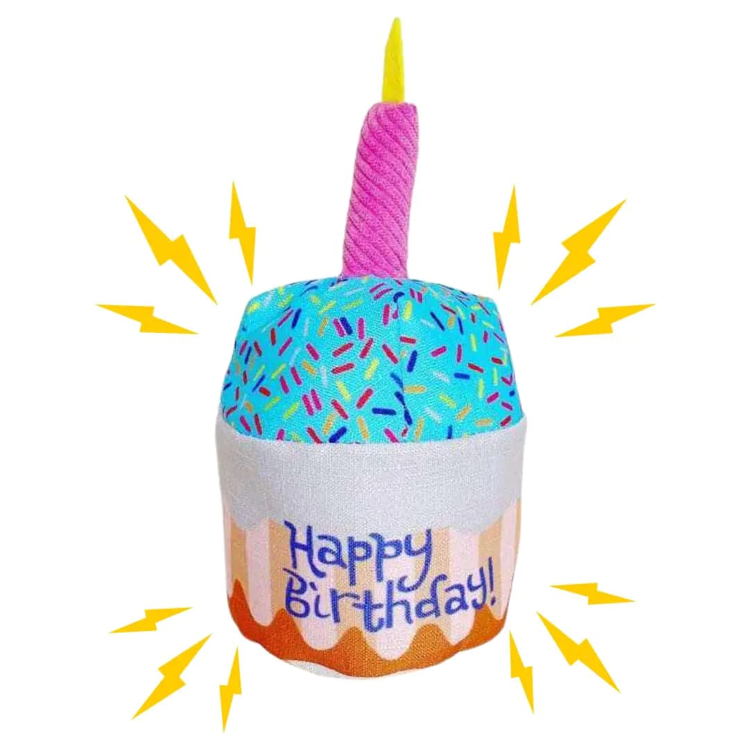 Pet Birthday Cake Plush Squeaker Toy