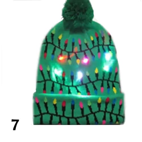 Pom Party Holiday Hats With LED Lights