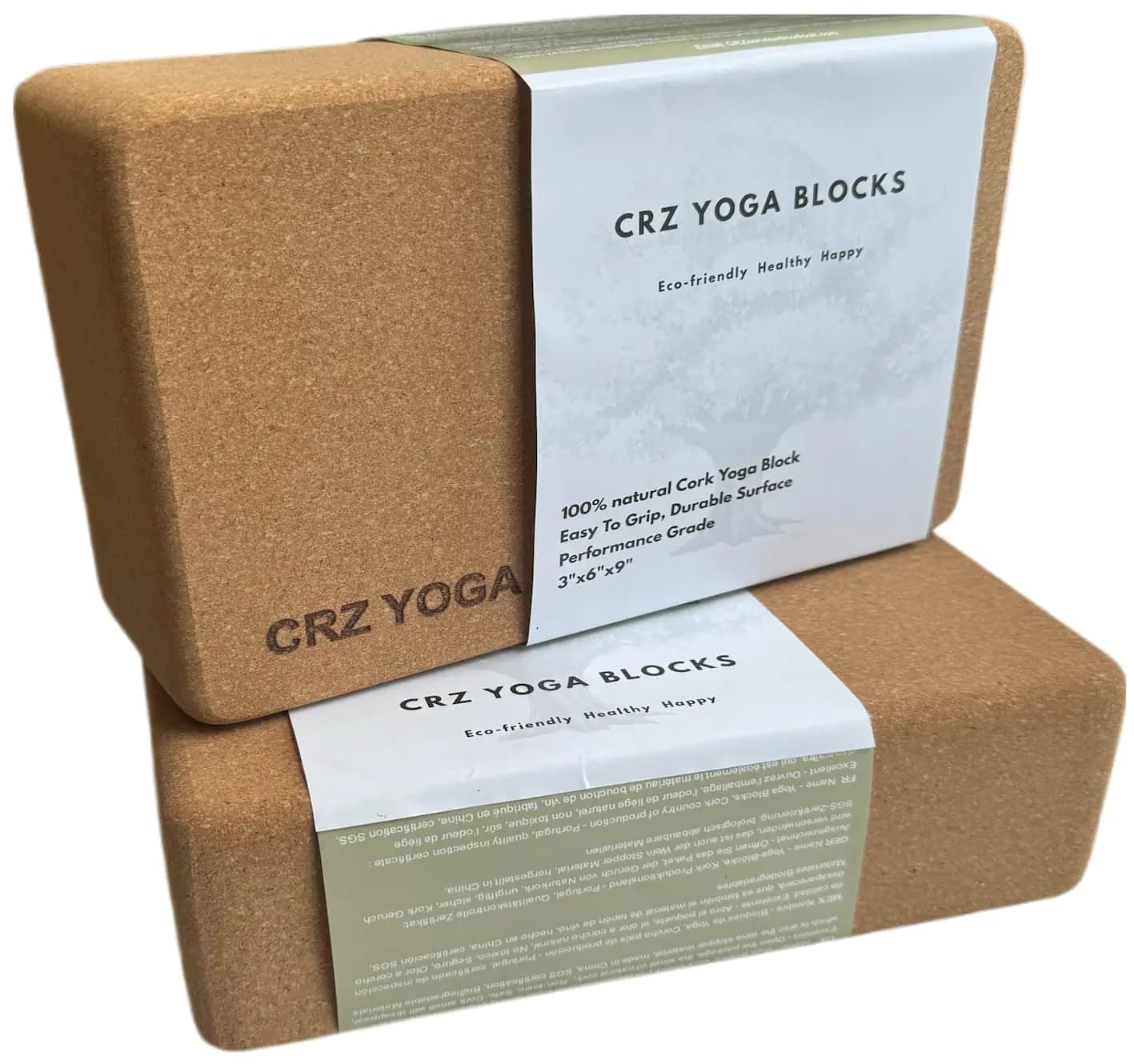 Cork Yoga Blocks 2 Pack Premium High Density