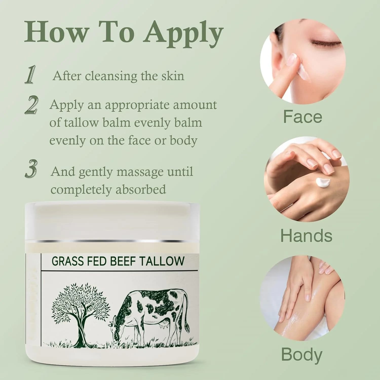 Grass-Fed Tallow Moisturizing Cream – Soothing & Nourishing Skincare