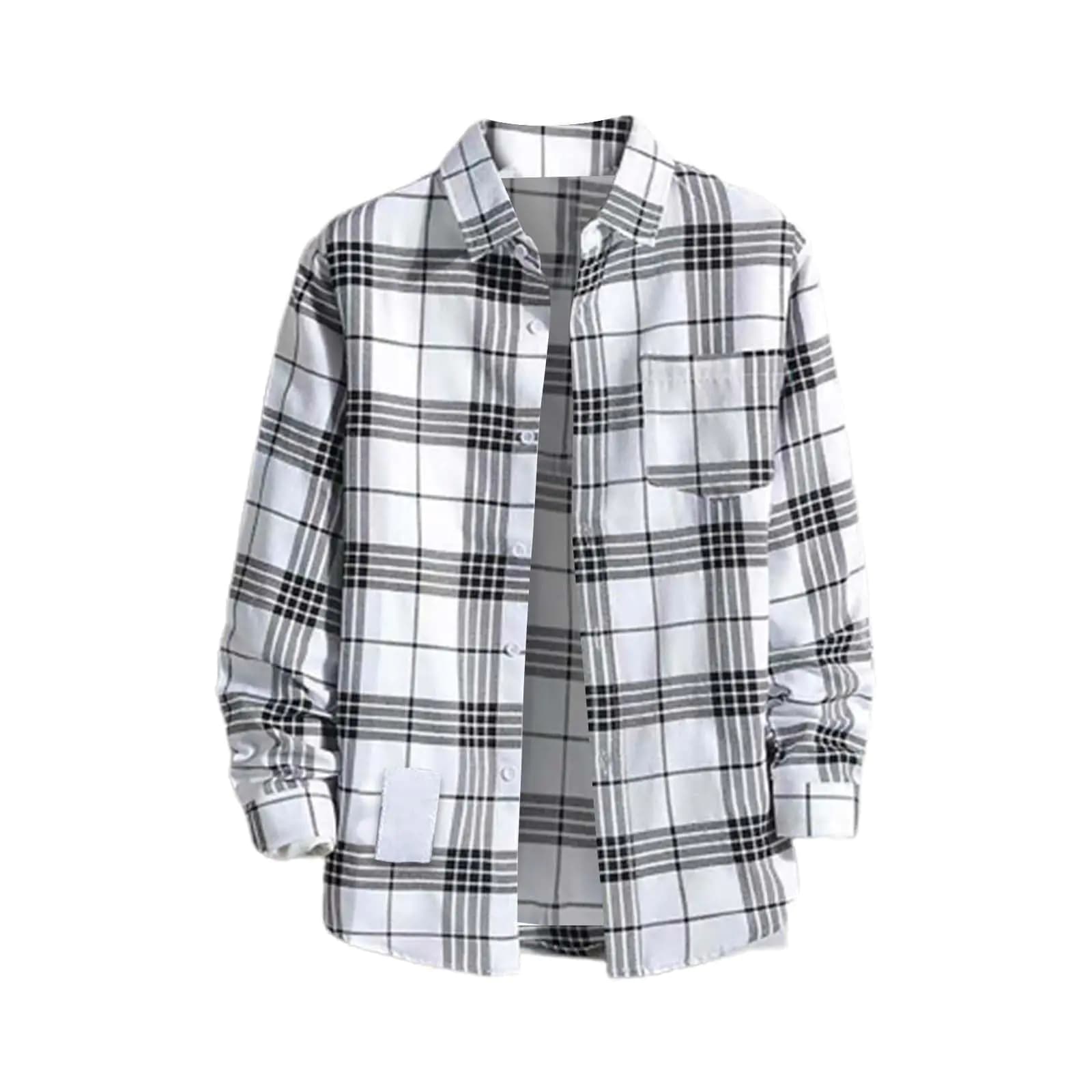 Black Plaid Flannel Shirt Men